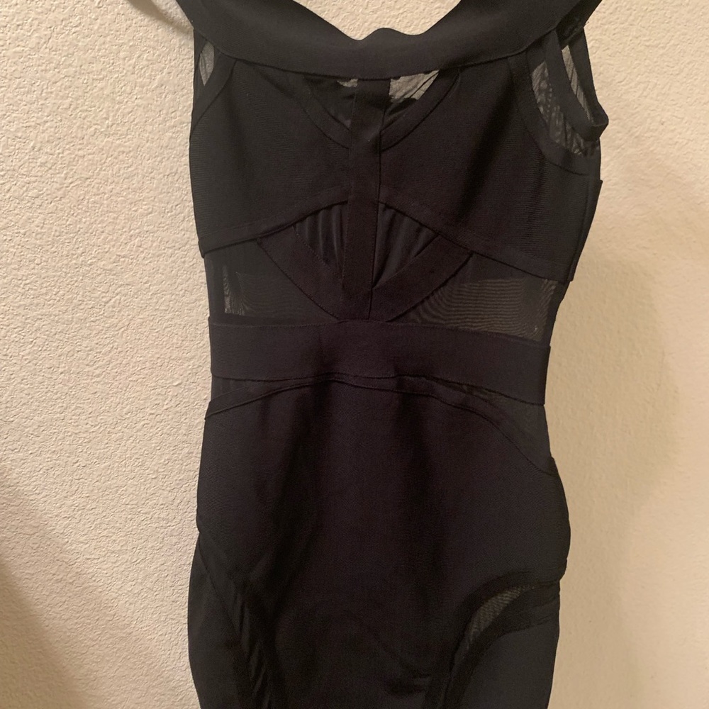 Black Bandage Dress with Mesh